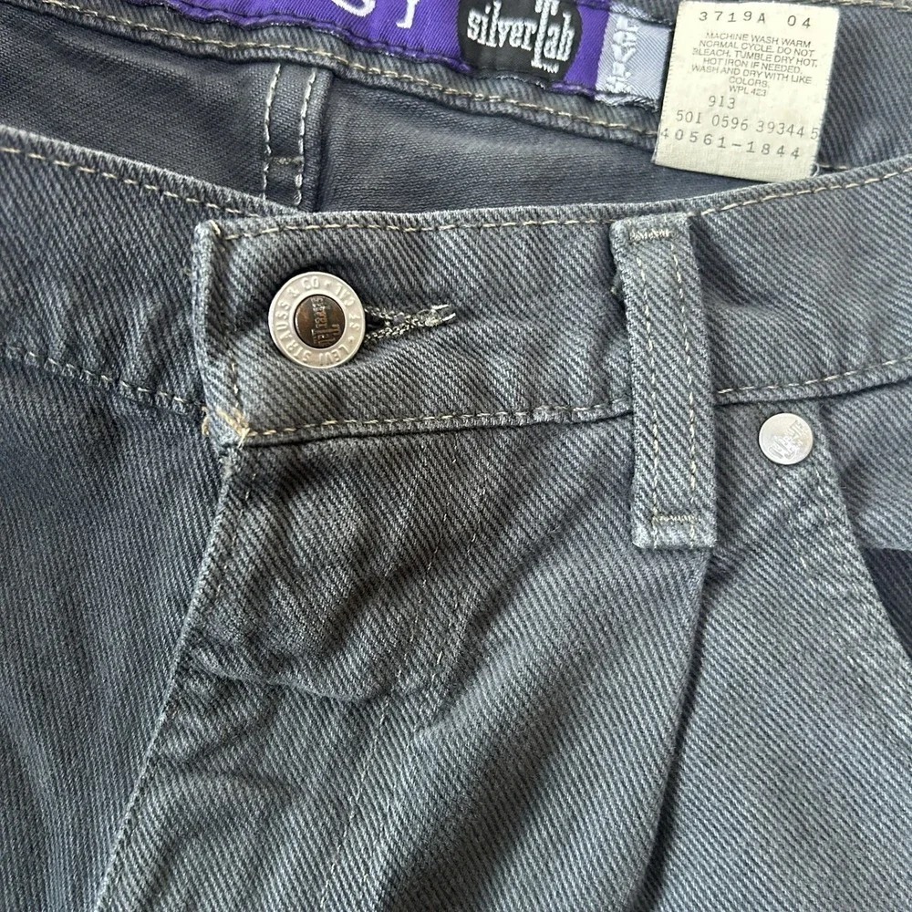 VINTAGE Levis SilverTab Baggy Loose Jeans wide leg Pants Gray Y2K 31x32 USA EUC!